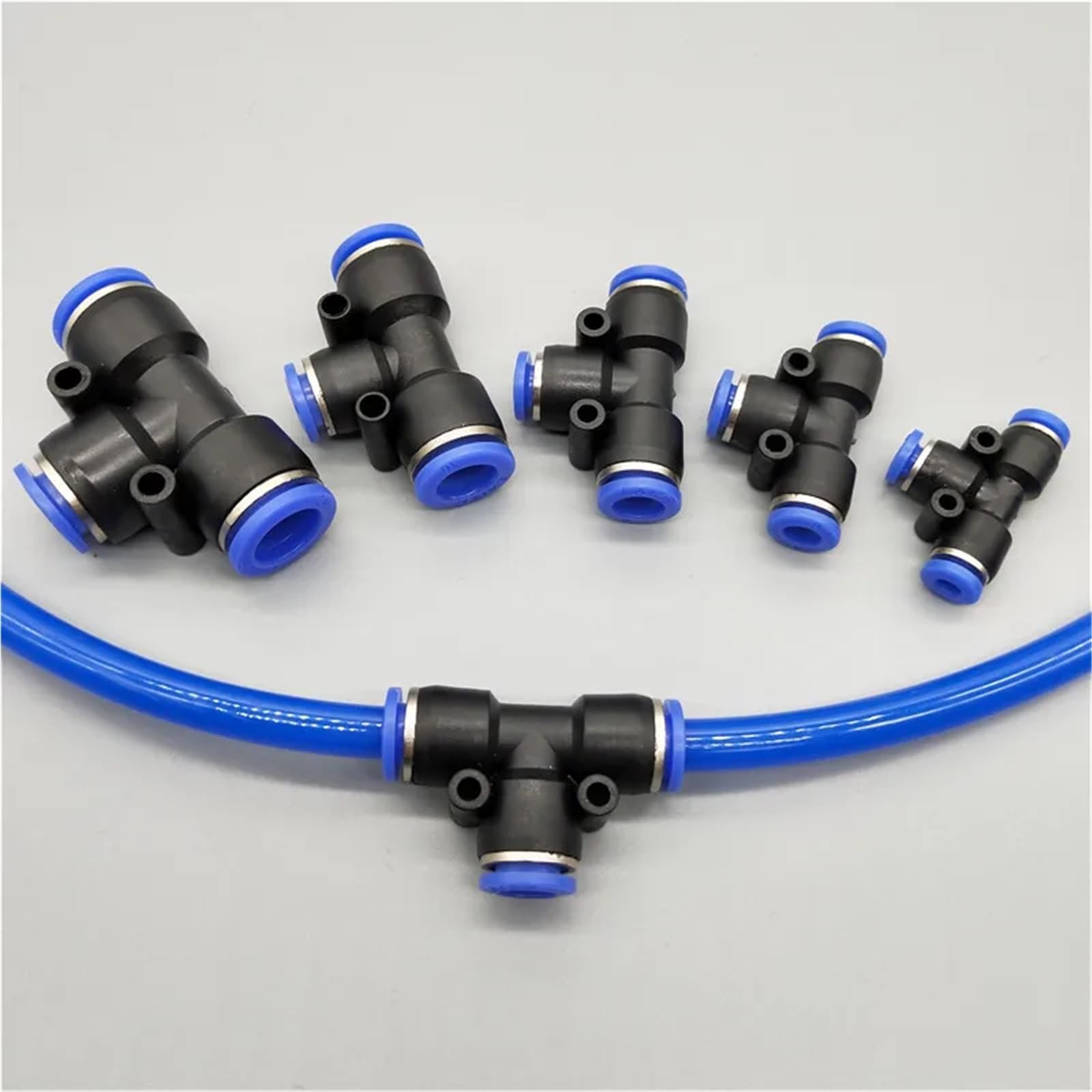 PURYN 100 raccordi pneumatici per tubi in polietilene a T, a 3 vie, per tubi da 4 mm, 6 mm, 8 mm, 10 mm, 12 mm, 14 mm, 16 mm, connettore rapido (12 mm (50 pezzi)