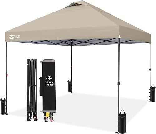 Miniatura 23 de Crown Shades Altura ajustable al instante, Toldo emergente de 10x10 pies - Tienda de campaña de playa con configuración de un solo toque - Fácil
