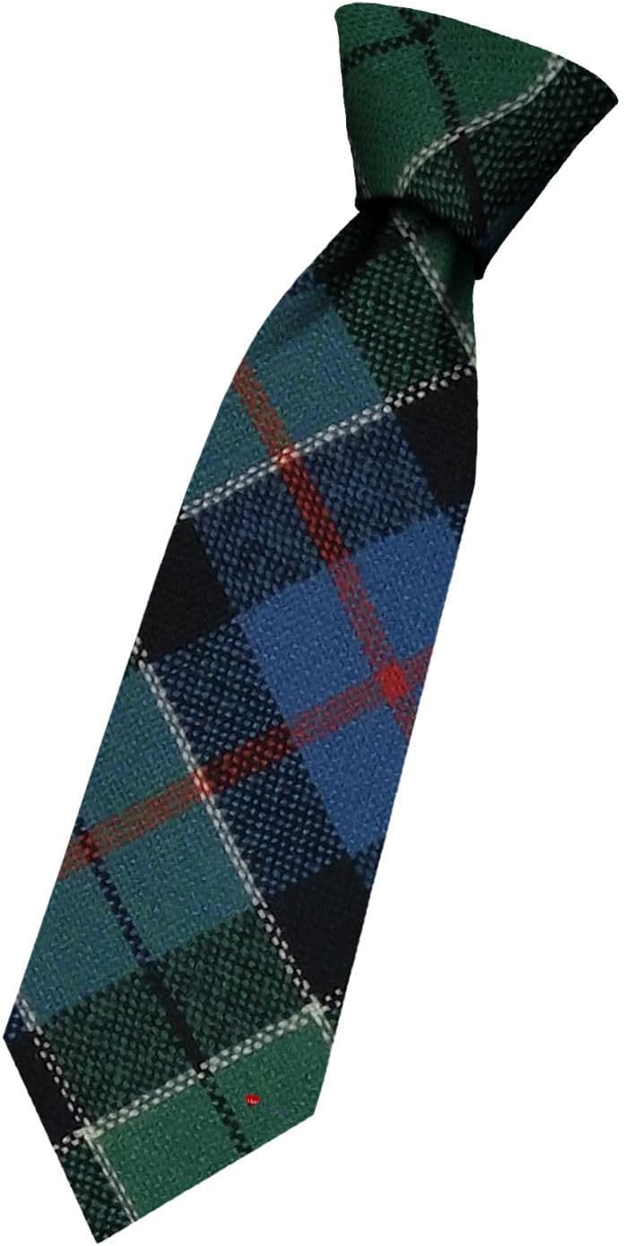 I LUV LTD Boys All Wool Tie Woven And Made in Scotland in Leslie Hunting Ancient Tartan
