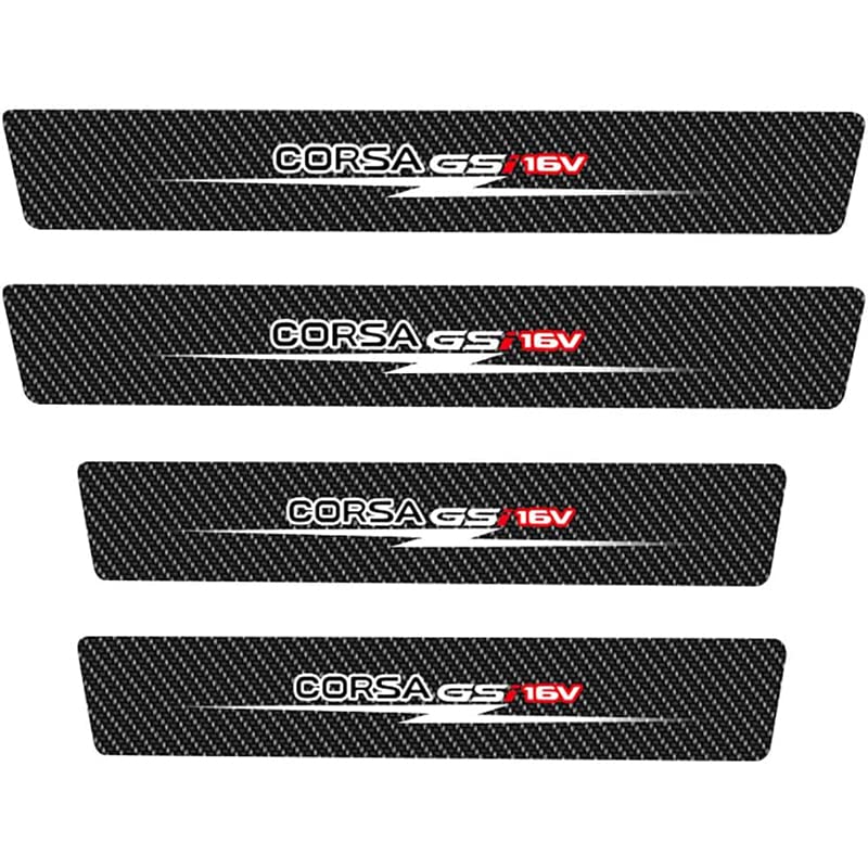 DABIX 4 Pièces Plaques Plinthes en Fibre De Carbone, pour Opel Corsa GSi 16V Protection Anti-Rayures Décoration Accessoire