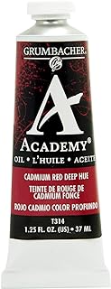 Grumbacher Academy Oil Paint, 37ml/1.25 Ounce, Cadmium Red Deep Hue (T314)