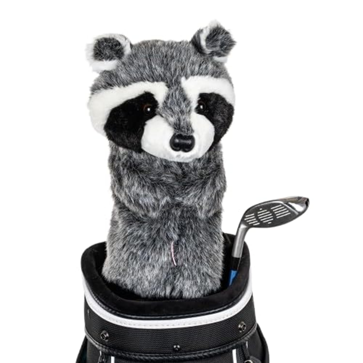 Daphne's Novely Schlägerhaube, Waschbär, Grau, Weiß, Schwarz