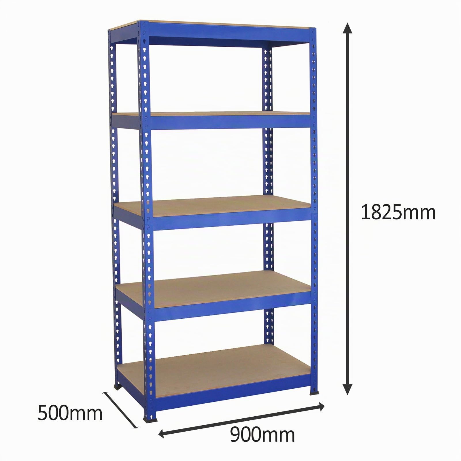 Monster Racking - 3 Scaffalature Q-Rax Extra Robuste In Acciaio Senza Bulloni Blu 90cm x 50cm x 182,5cm