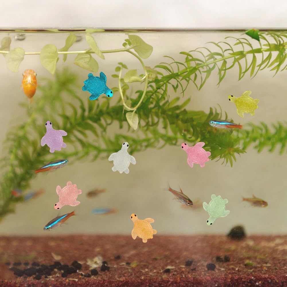 WOZADU 80 mini tartarughe marine luminose, in resina, simpatici animali