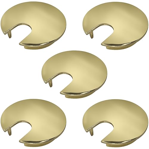 Miniatura 13 de Electriduct Organizador de cable de 2.5 pulgadas con ojales de metal para escritorio, 2.461 in, níquel cepillado (paquete de 3) cepillado