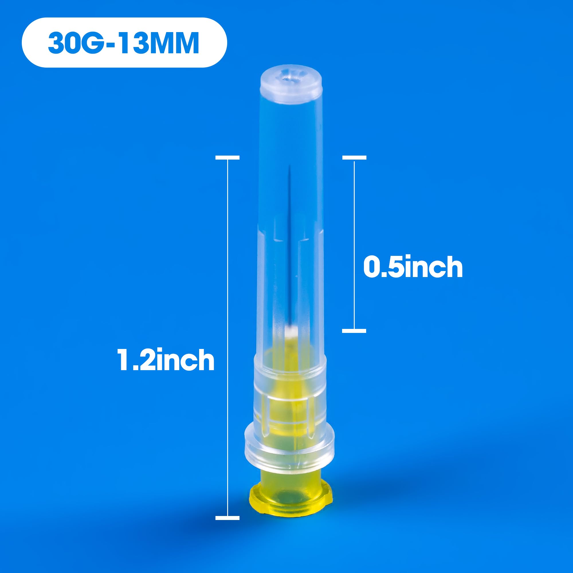 100 Pack 30 Ga 1/2 inch Disposable Needles with Caps for Scientific and Industrial Dispensing Individually Wrapped — Amazon image 2