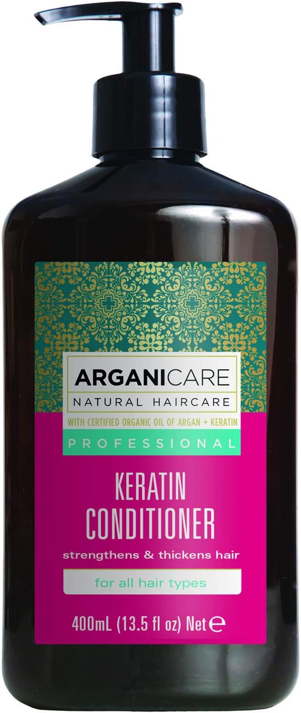 ArganicareKeratin Hair Thickening Conditioner for Men & Women - Deep Conditioning Treatment Enriched with Argan Oil, Jojoba Oil & Shea Moisture - Volumizing Conditioner for Damaged Hair | 13.5 fl oz