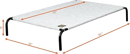 Miniatura 3 de Go Pet Club Cama elevada para mascotas de 55 pulgadas para interiores y exteriores, con malla transpirable en gris claro jaspeado, tamaño XL, para