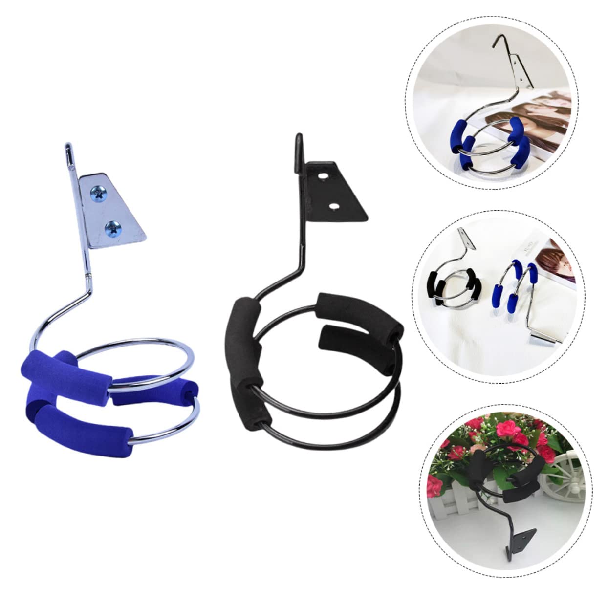 VALICLUD 4 Sätze Haartrocknerhalter Lockenwickler Föhnhalter Aus Metall Wandregal Für Haartrockner Hängeregal Halter Für Haartrockner Fönständer Rostfreier Stahl 2 Stück * 4