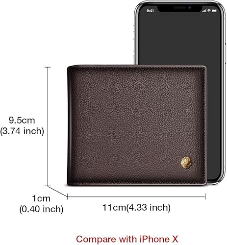 Miniatura 2 de LAORENTOU cartera informal clásica de piel de vaca doble pliegue para hombre talla única  Marrón