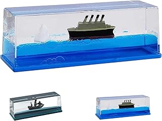 Pirate Ship Fluid Liquid Drift Bottle, Titanic Liquid Wave Paperweight Desktop Decoration Black Pearl Pirate Ship Cruise Ship Fluid Drift Bottle Toy Birthday Gift (Titanic)