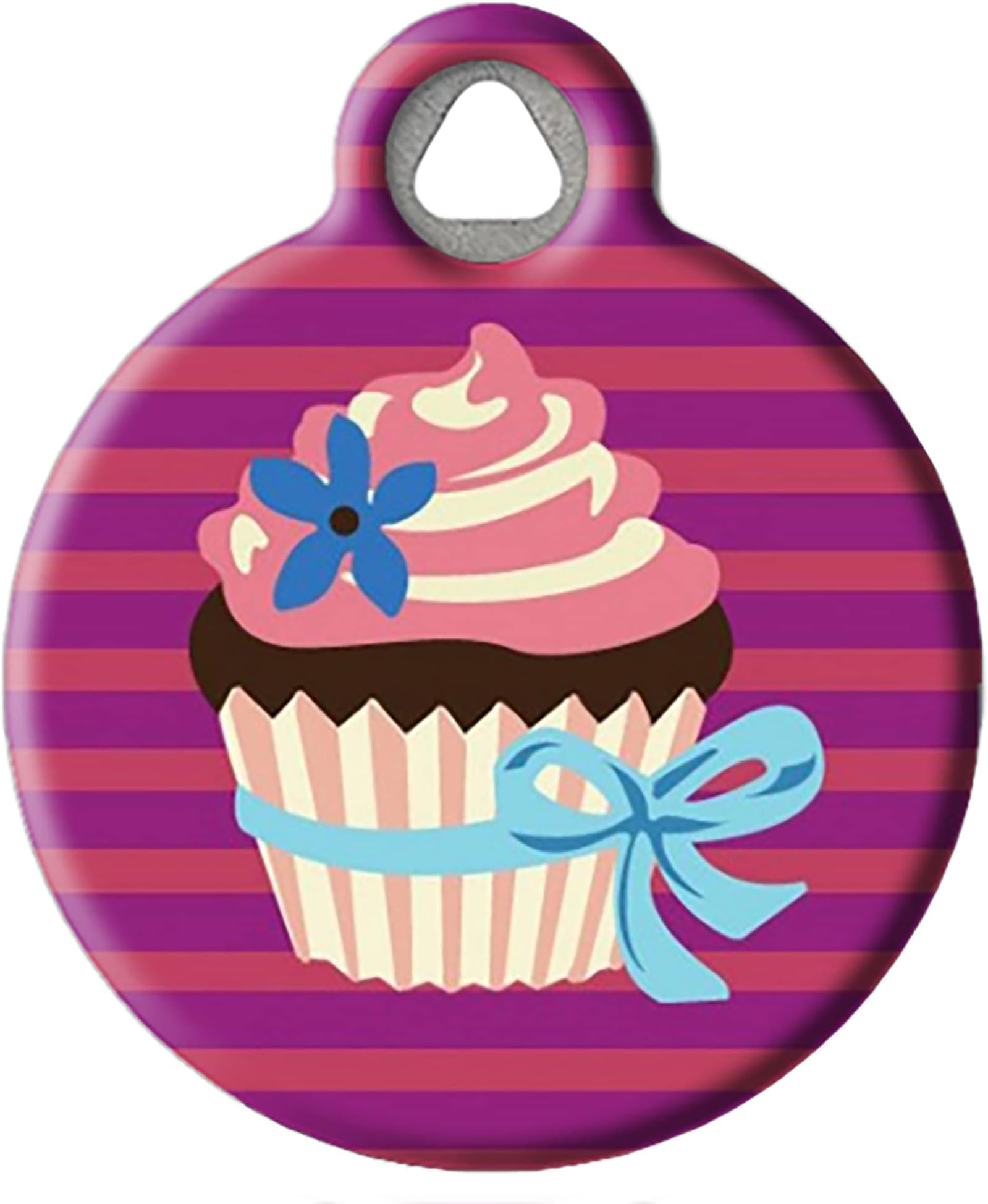 Dog Tag Art Food and Snack-Themed Custom Pet ID Tags for Dogs and Cats, Personalized Dog Tags with Customized Identification Information - Cupcake - Small