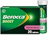 Berocca Boost Effervescent Tablets with Guarana, Caffeine and Vitamin B12, Also Contains Vitamin C and Magnesium, 1 Pack of 20-3 Weeks Supply