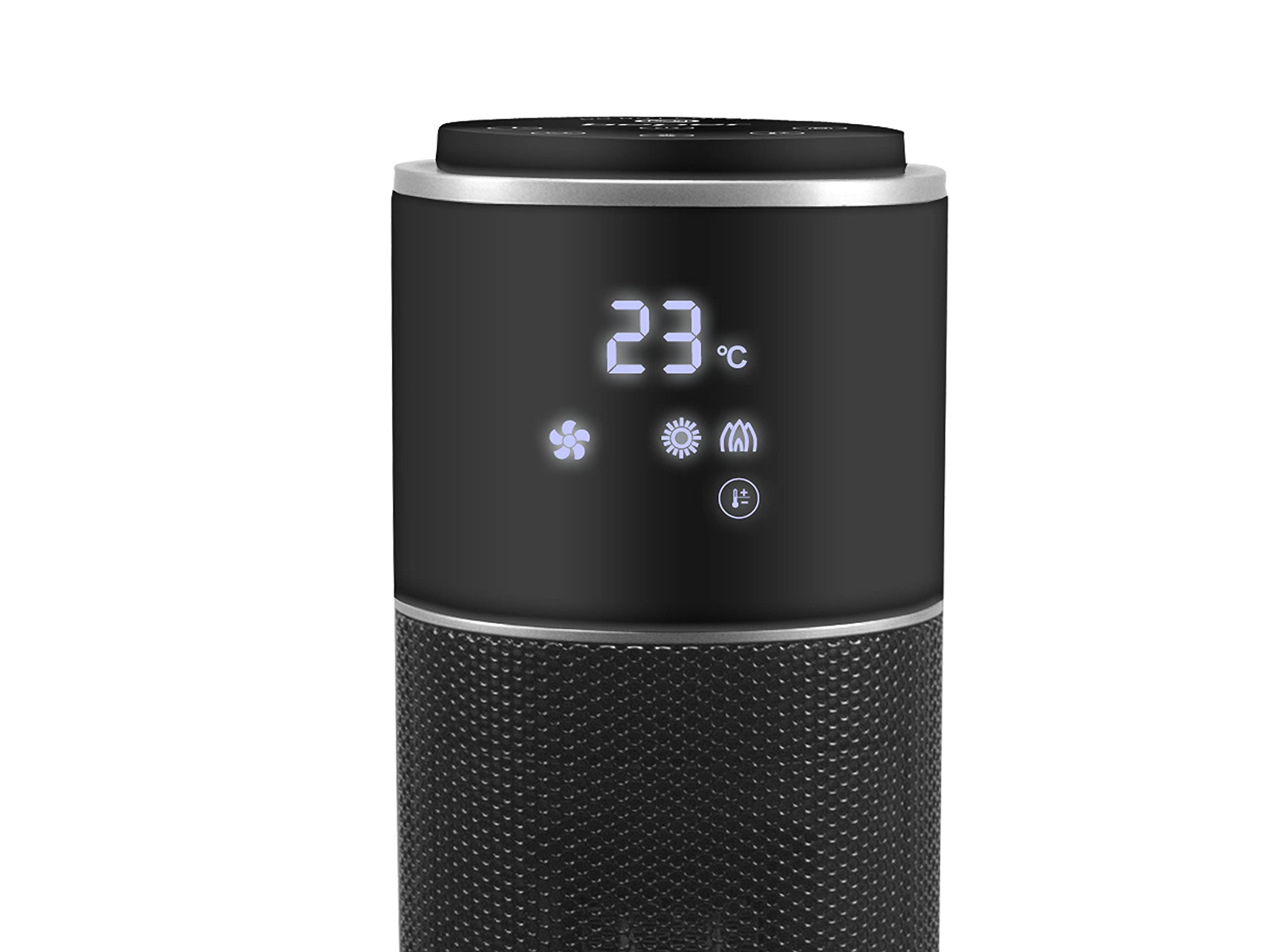 BEPER P203TER001 Termoventilatore Ceramico a Colonna con Telecomando, Timer e Oscillazione Automatica - Termoventilatore Basso Consumo con Luce LED ad Effetto Fiamma, Nero