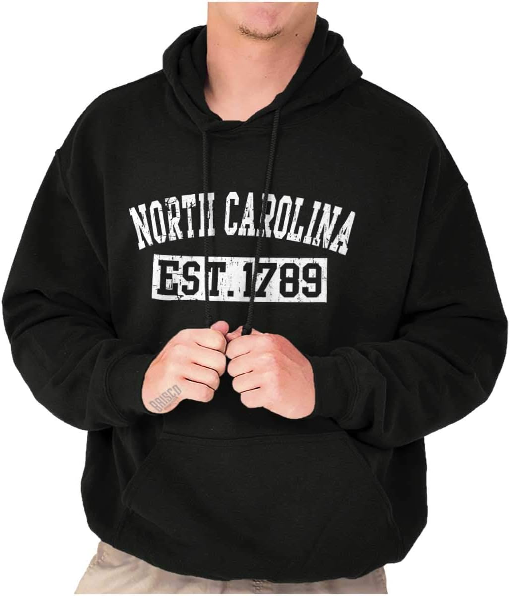 Classic Teaze Vintage North Carolina Distressed Est Hoodie Sweatshirt Women Men