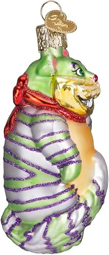 Miniatura 4 de Old World Christmas Adorno soplado de cristal de gato de Cheshire para árbol de Navidad, decoración navideña hecha a mano