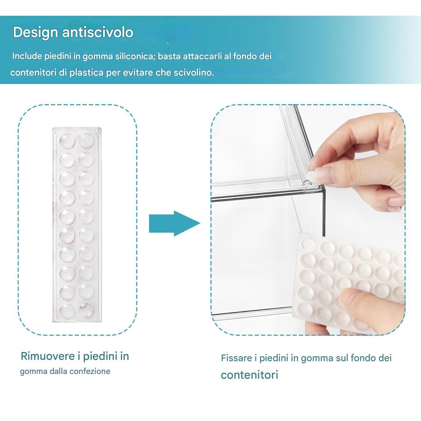 Vtopmart Set di 3 Organizer Cassetti, Cassetti per Armadio Interno, Trasparente Cassettiera Plastica, Scatola Porta Oggetti con Cassetti, Organizer per il Bagno, Tavolo da Toeletta, Scrivania