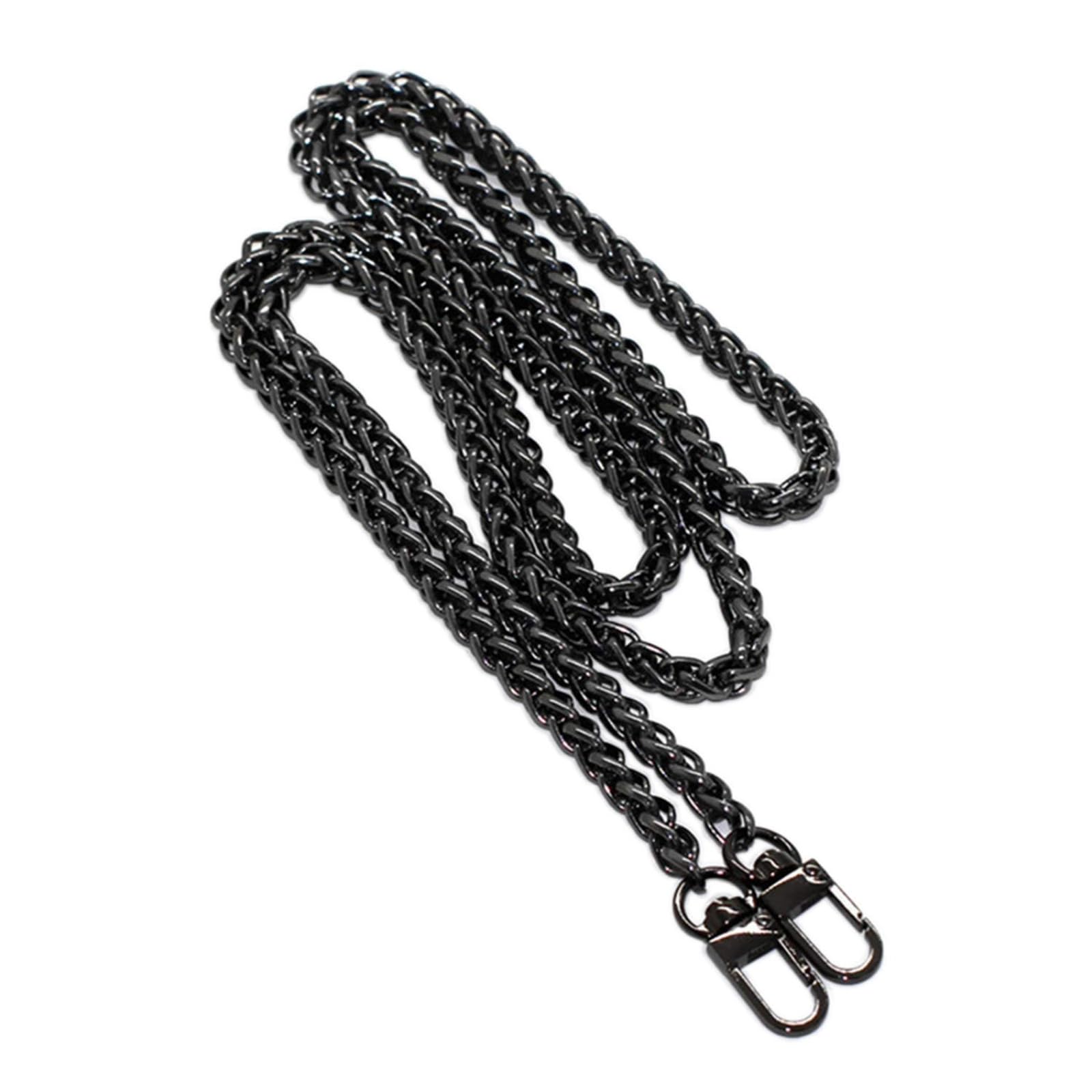 Model Worker Iron Lantern Chain Strap Handbag Chains Purse Chain Straps Shoulder Cross Body Replacement Straps with Metal Buckles (Gun-Black, 47")