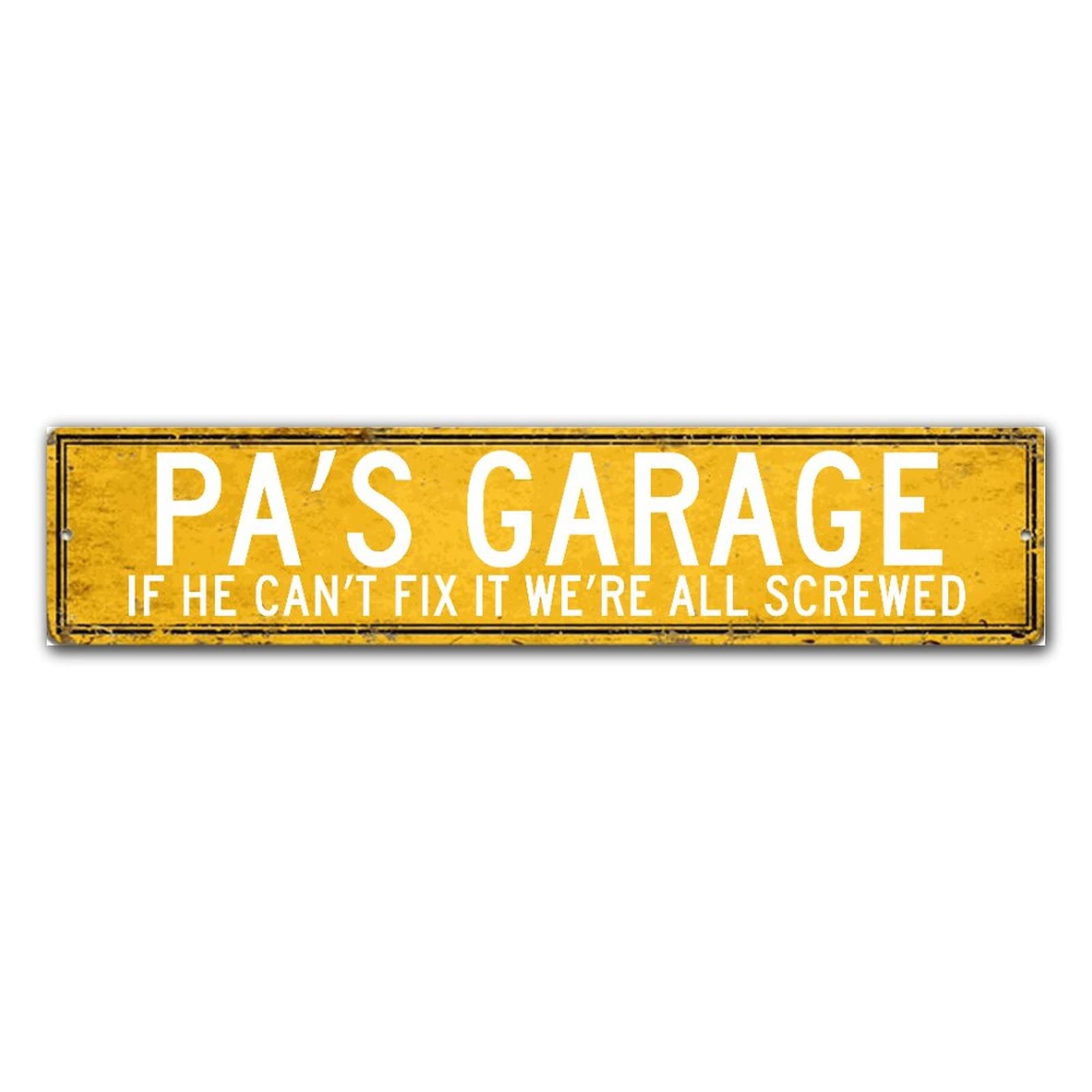 Décoration murale en bois Pa's Garage idée cadeau originale pour la fête des pères