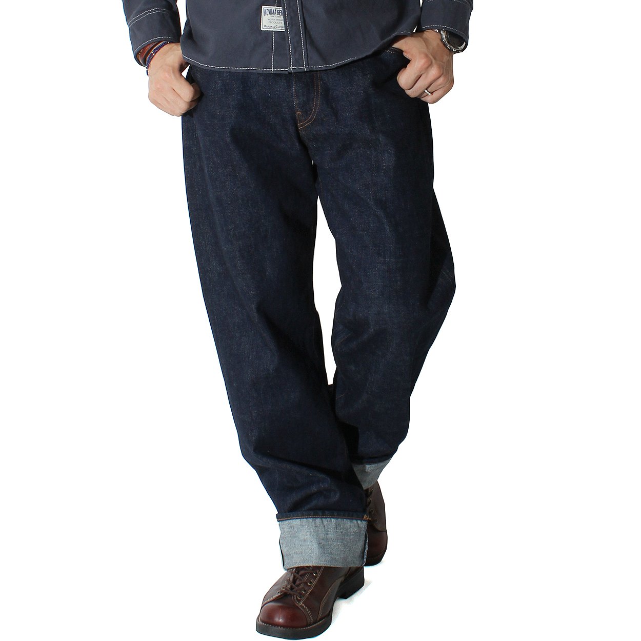Amazon | [児島ジーンズ] KOJIMA GENES 15oz セルビッチ ワイド デニム 