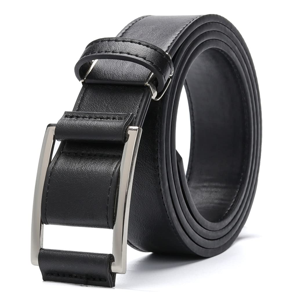 Pu Leather Belt Without Holes Cowboy Jeans Fashion Men Faux Leather Belts Business Waist Strap Belts Accessories Color