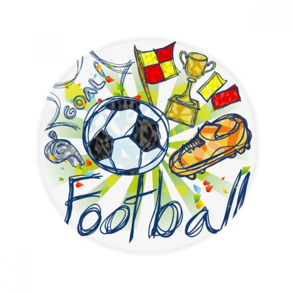Tapis de sol anti-slip football rond 80cm pour éviter les glissades en cuisine