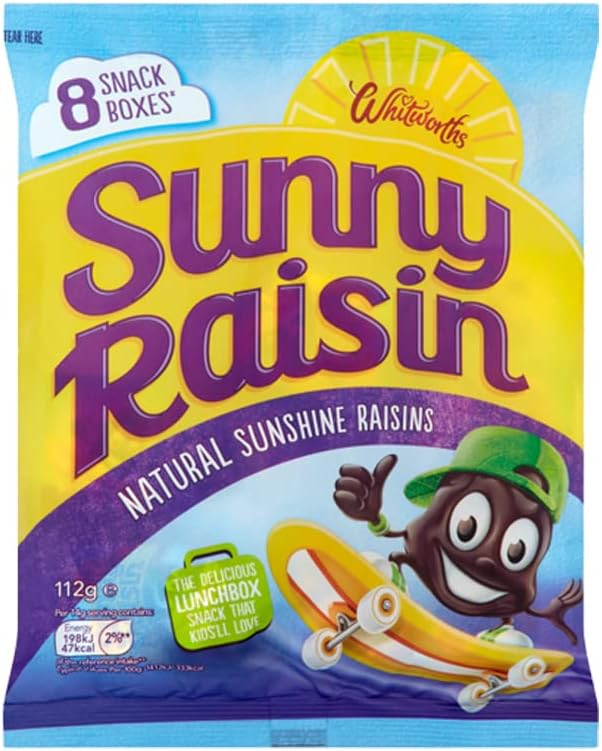 VSTARChips Crisps Bags Collections - Deliciously light & Crispy Chips Bags (Whitworths Sunny Raisins (8 x 14g), 4 Packs)