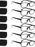 Kerecsen Ensemble de 6 Lunettes de Lecture Bloquant la Lumière Bleue, Lunettes à Charnière à Ressort pour Hommes et Femmes, Lunettes de Prescription