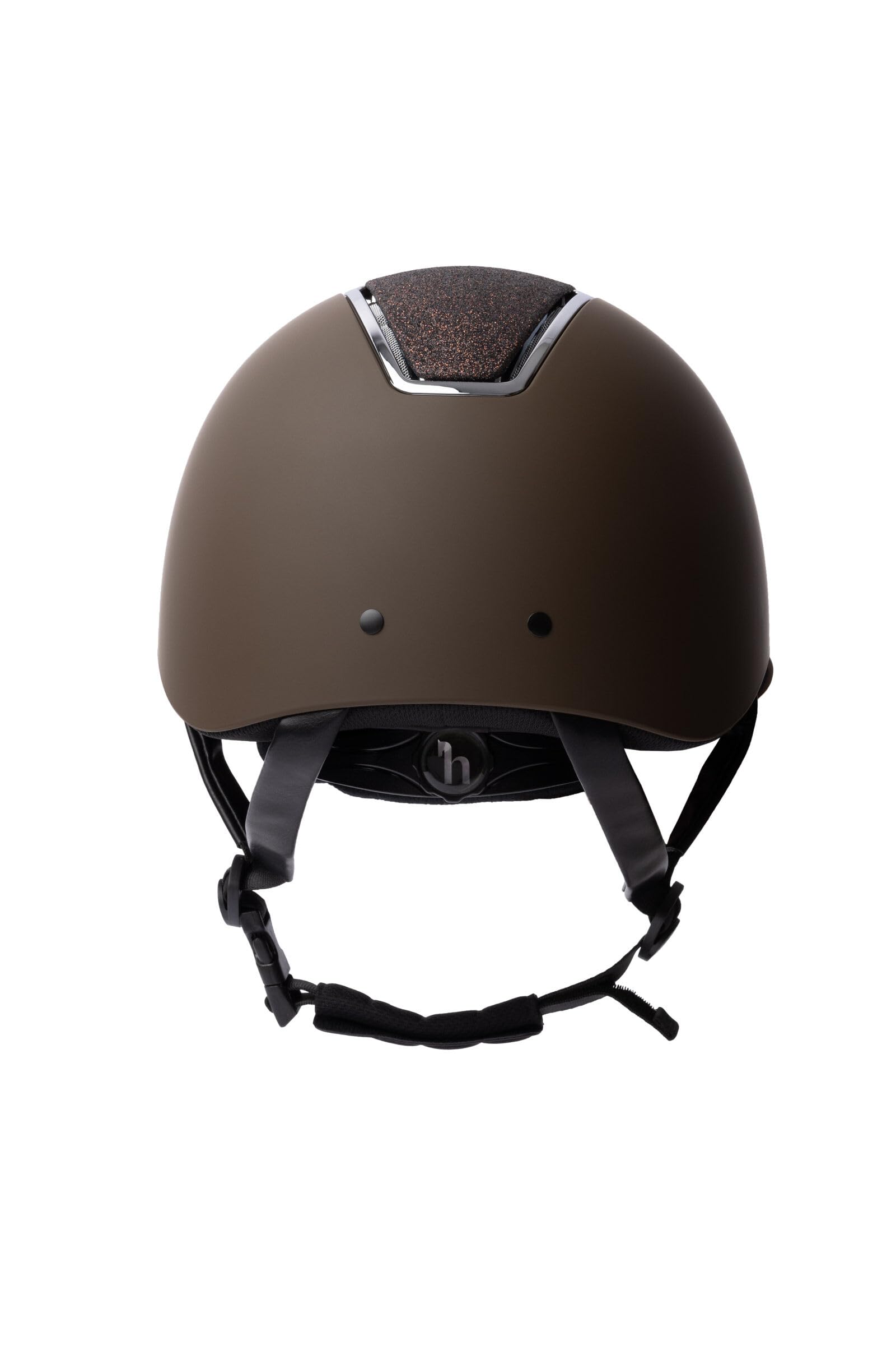 Horze Damen Reithelm Monarch Metallic Glitzer, CE EN 1384:2023, größenverstellbarer Reiterhelm, Braun, 52/54