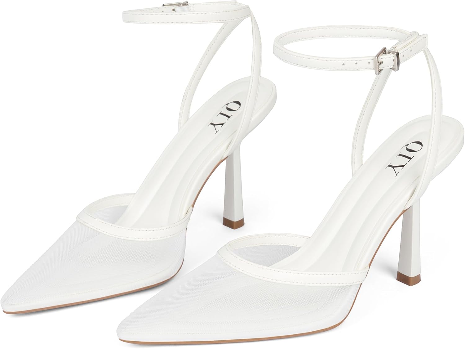 Closed Toe Ankle Strap Heels Women Pumps Pointed Toe Heeled Sandals for Women Stiletto Wedding Dress Shoes - Image 5