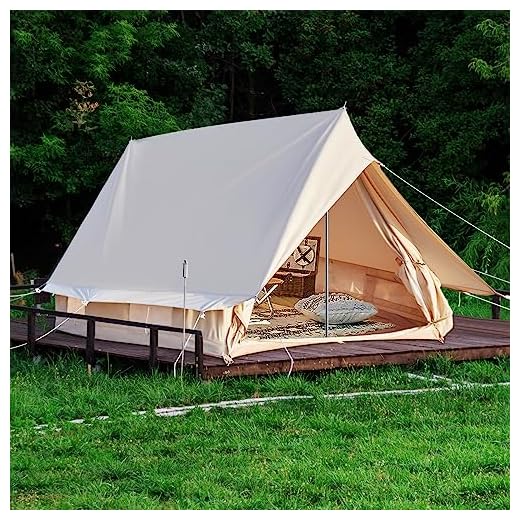WELLOS Double Door Canvas Glamping Tent Rainproof, Camping Bell Tent for 4 Person with Windows, Easy Set-Up All Season Tents - Embrace Outdoor Luxury with Family-Friendly Tent and Ready for Thrills