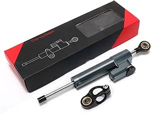 330mm Motorfiets stuurdemper Aluminium stuurdemper stabilisator Lineair instelbare compensatiestang Motorfiets stuurdemper Universele vervanger voor ATV (Zwart