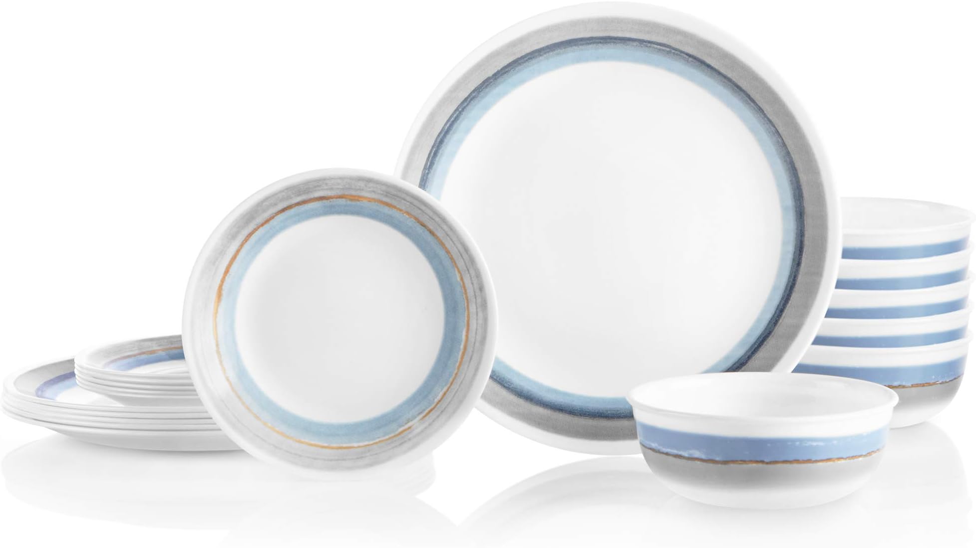 Corelle Chip Resistant Dinnerware Set. Service for 6, 18-Piece, Elemental Dawn