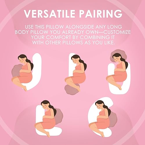 Miniatura 5 de Chilling Home Almohadas de embarazo para dormir, almohada de maternidad de espuma viscoelástica mejorada para mujeres embarazadas, almohadas de