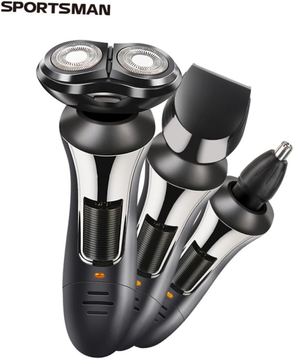 FOMIYES Rechargeable Electric Beard Trimmer and Nose Hair Cutter for Men Compact Grooming Kit with Washable Blades for Beard Temples and Nose Hair Removal Black