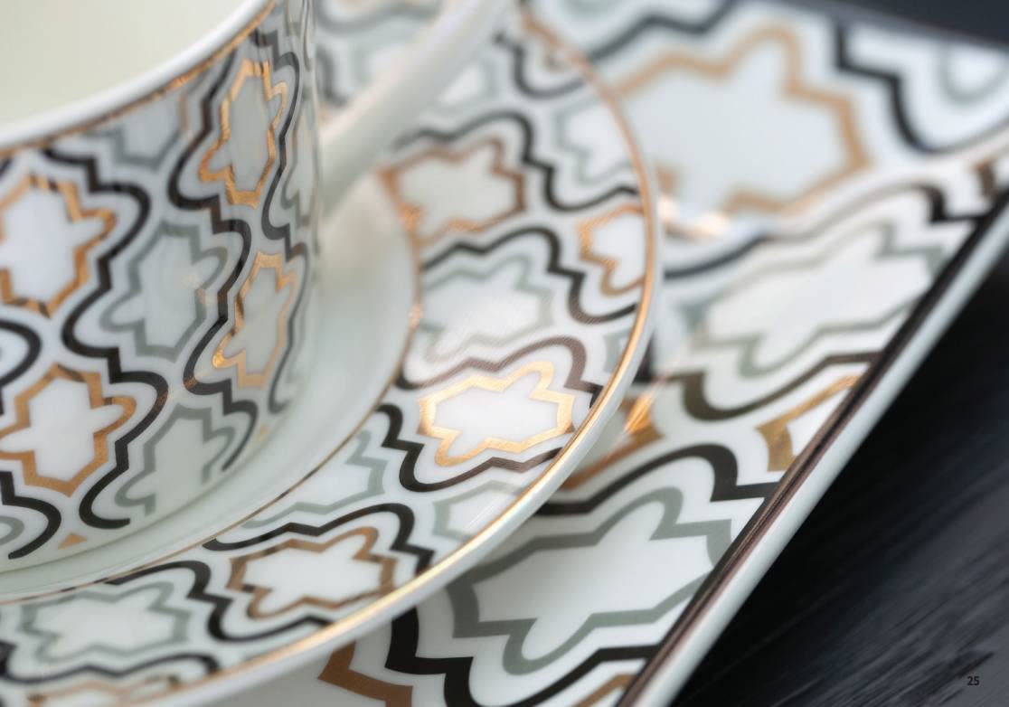 HERVIT Set due piatti dessert dolce in porcellana VLK Design Marrakech Ø19 cm