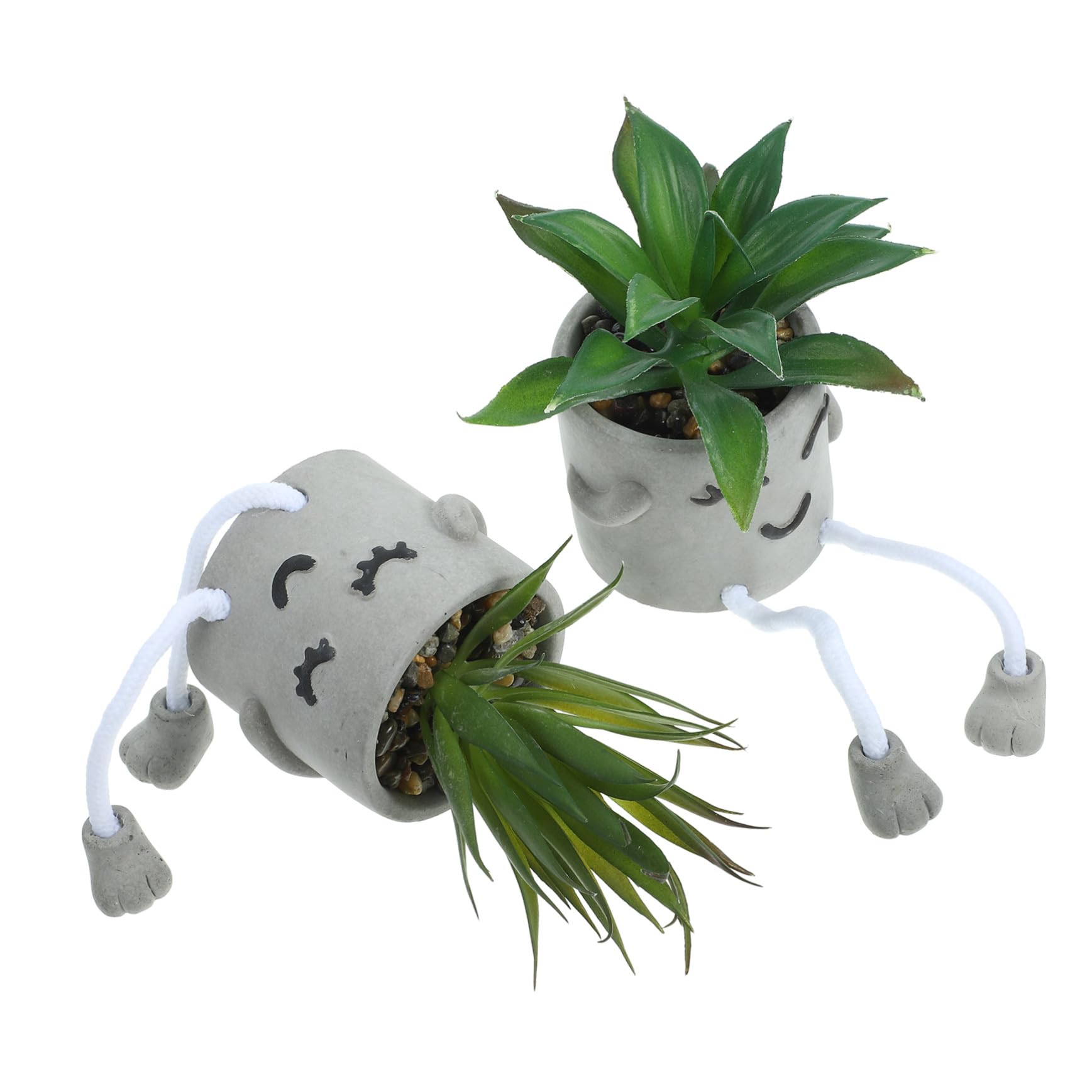 Cabilock 2pièces Bonsaï Artificiel Plastique Plante Grasse Artificielle Pot Décoratif pour Intérieur