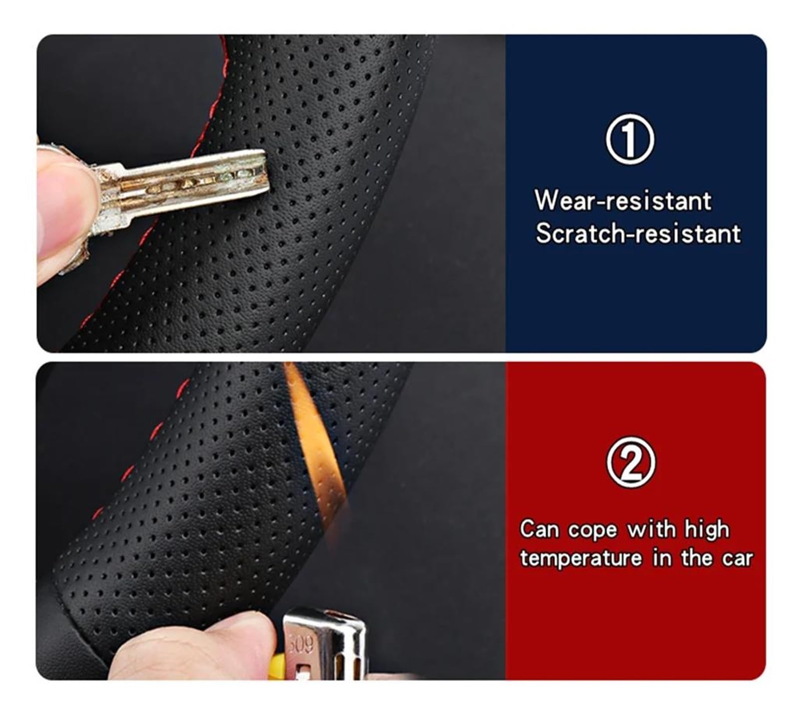 Pokrowiec na kierownicę do Ford Focus 4 (2019-2020), Ford Fiesta (2017-2019) i Ford Tourneo (2018).