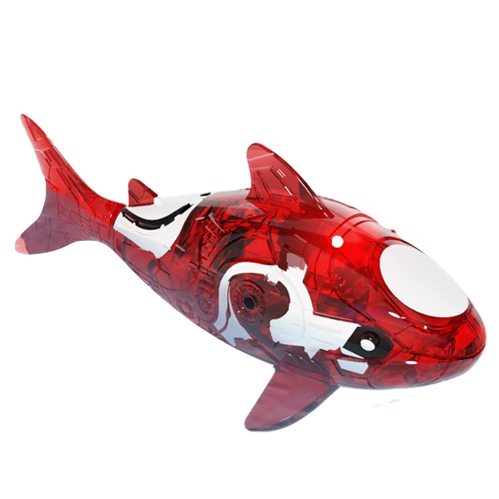 Fish Bath Toy, Realistic Swimming Robot Shark Kids Bath Toy With Water Activated And Glowing Red Eyes, Soft Silicone Interactive Pet Toys For Family Friends, Daughters, Sons