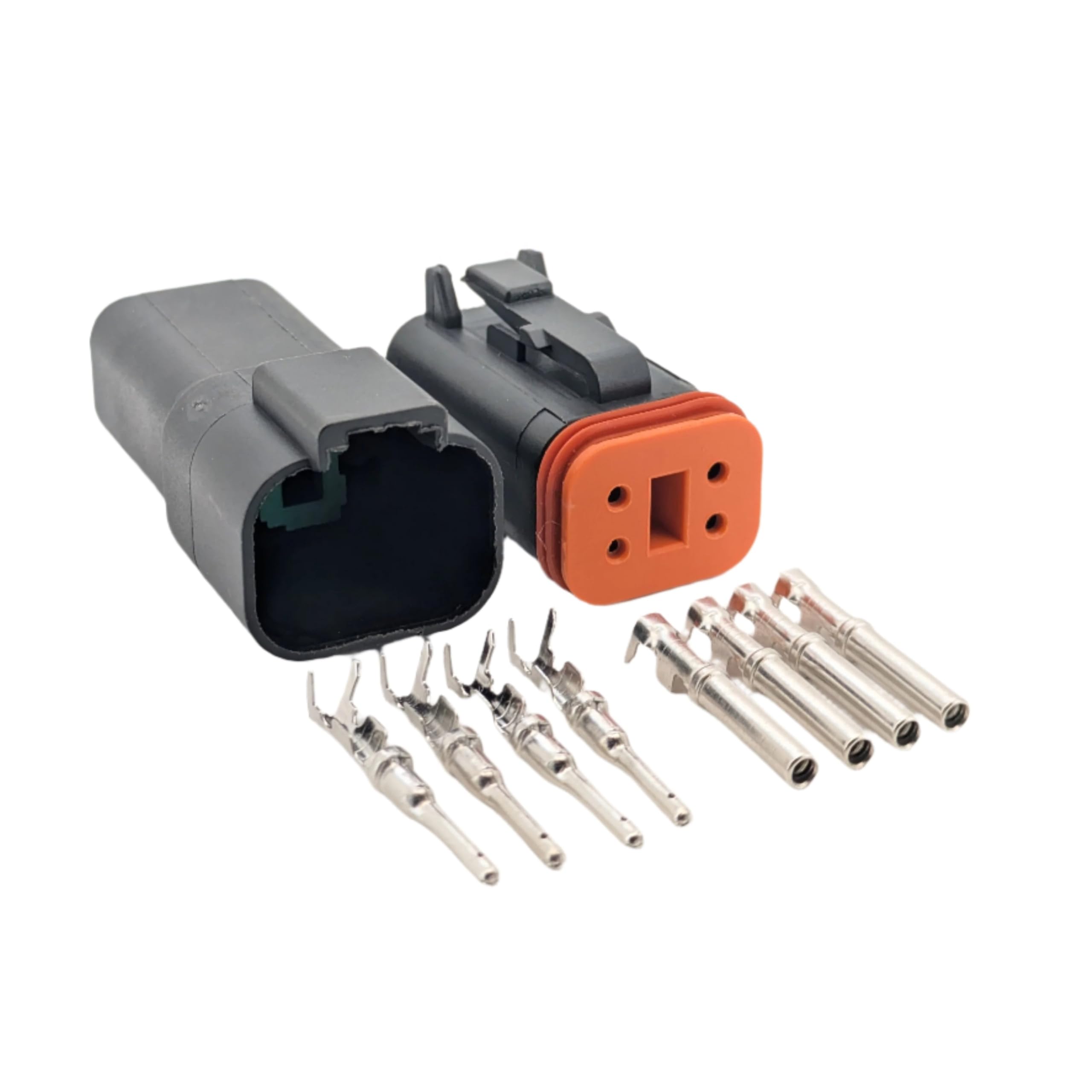 Black Male & Female Waterproof Connector Set for Deutsch DT Series Plug (4 PIN)