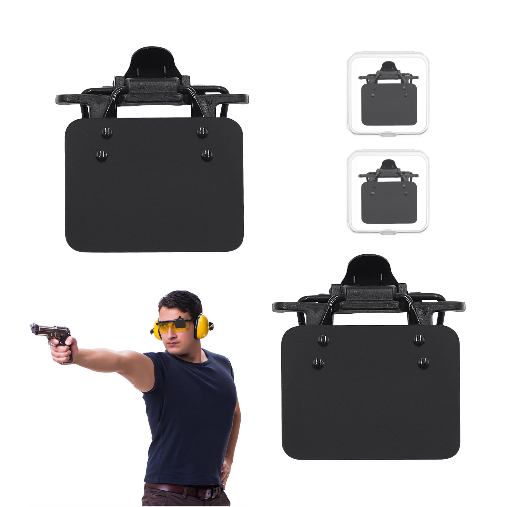 Lot de 2 paires de lunettes de tir avec patch - Standard international - Aide à la cible