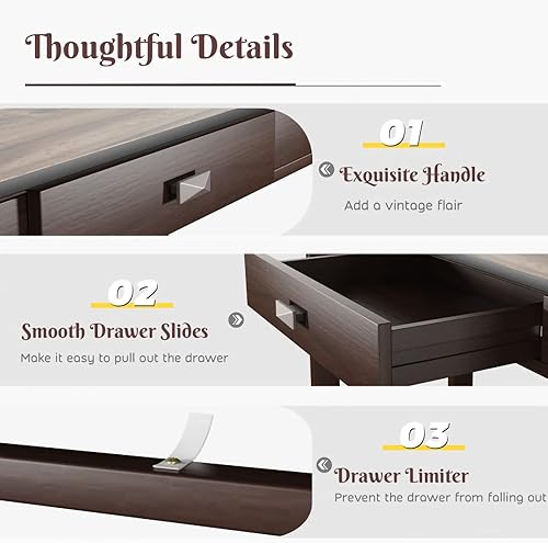 Miniatura 6 de TUOCHUFUN Juego de escritorio y silla de estudio mesa de aprendizaje para niños con cajón con respaldo inclinado estación de trabajo de computadora