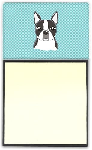 Miniatura 1 de Caroline's Treasures BB1141SN Tablero de ajedrez azul Boston Terrier Soporte para notas adhesivas Dispensador recargable Almohadillas de notas