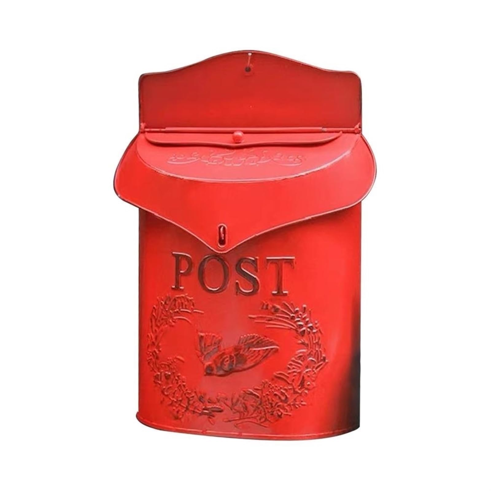 FGJsfhrDTU Letter Box, Letterboxes Metal Farmhouse Mailboxes Decorative Items Vintage Newspaper Mailbox(White)(Red)