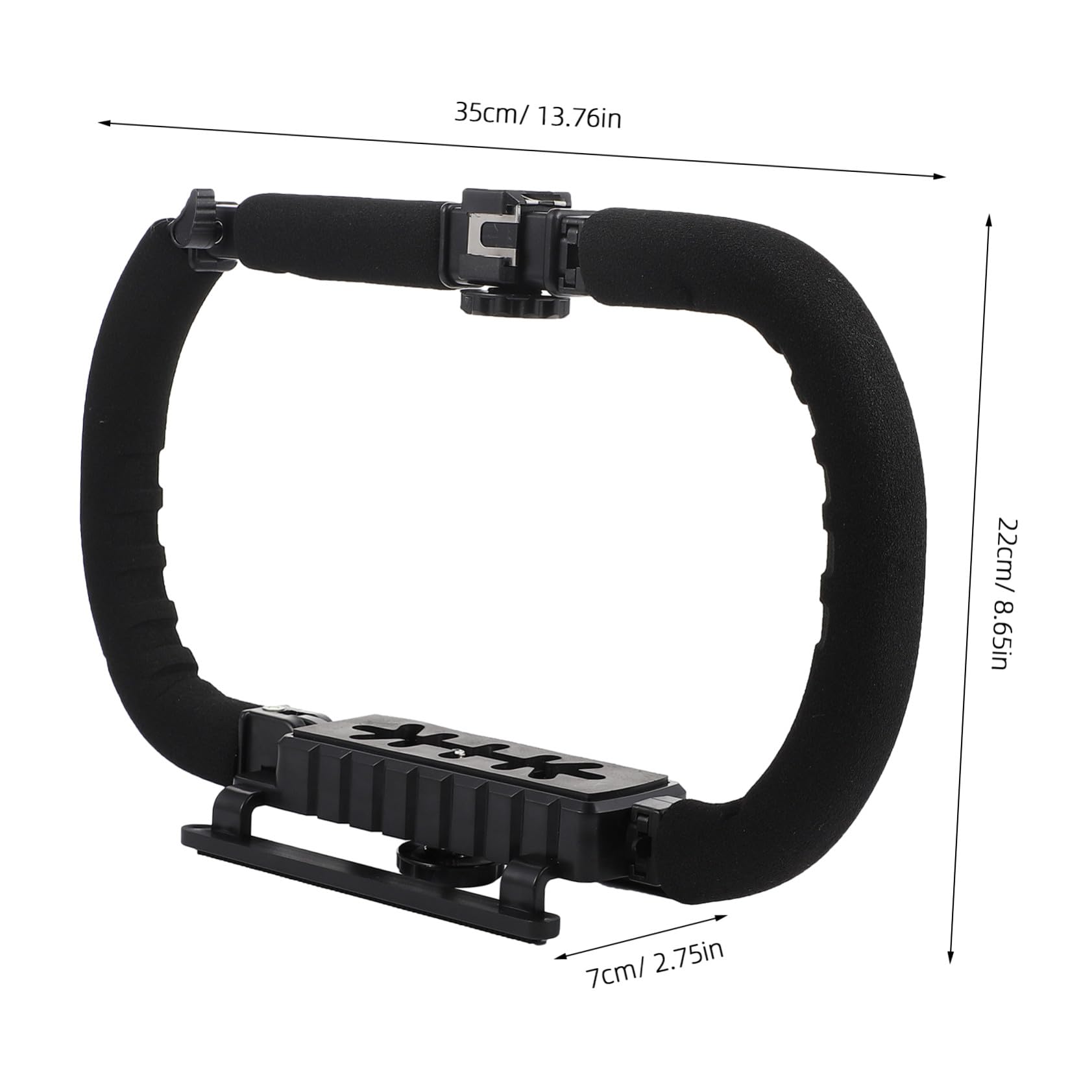 NUOBESTY Stabilizzatore Palmare per Fotocamera Dslr e Videocamere Dv Design Antiscivolo, 3 Porte Hot Shoe in Metallo e Plastica per Supporto Microfono