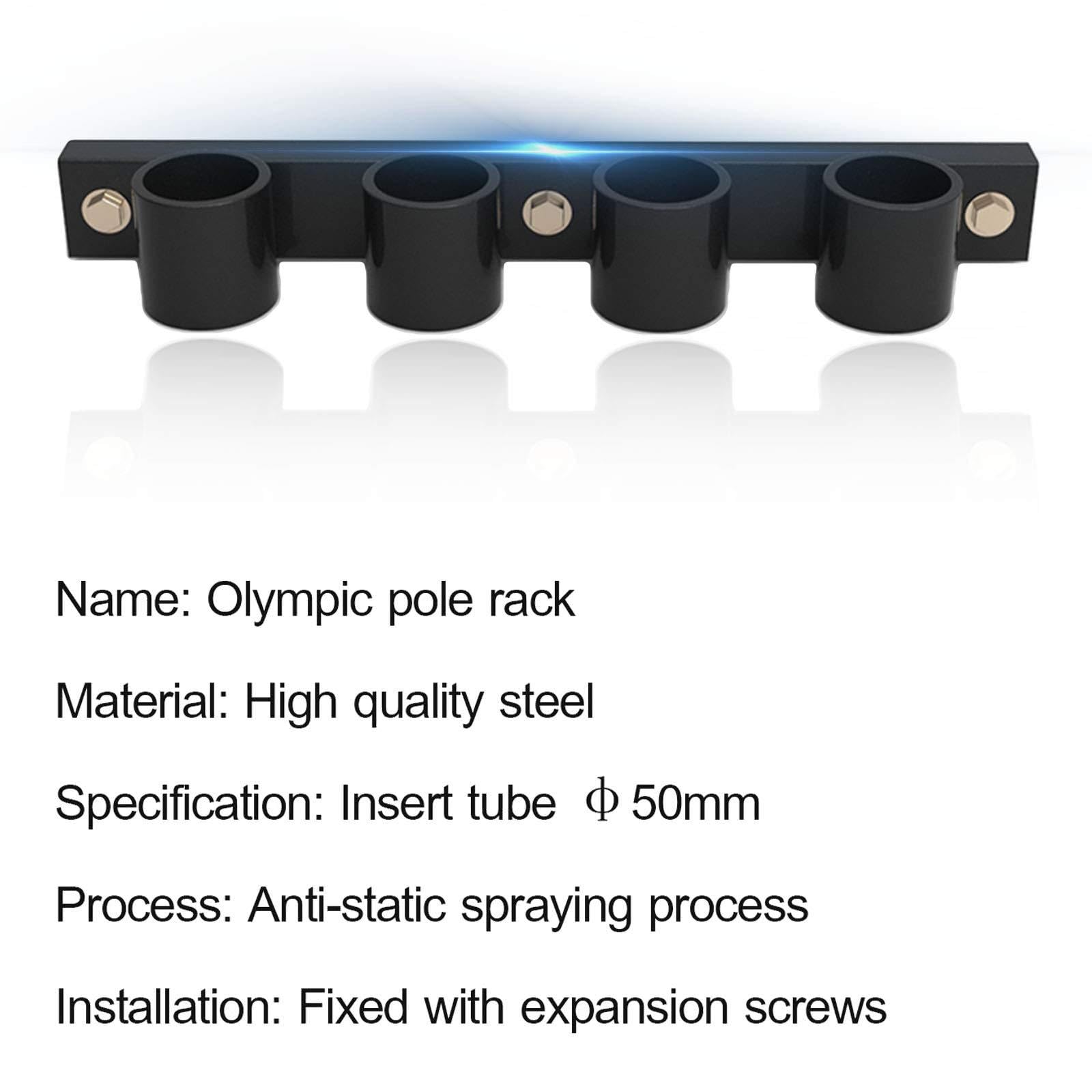 Supporto per bilanciere, staffa da parete per 4 barre olimpiche, ideale per sollevamento pesi, squat, affondi e spinte dell'anca