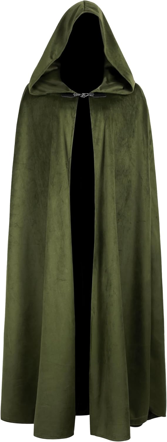 Medieval Cloak with Hood Renaissance Cape for Men and Women Halloween Costume
