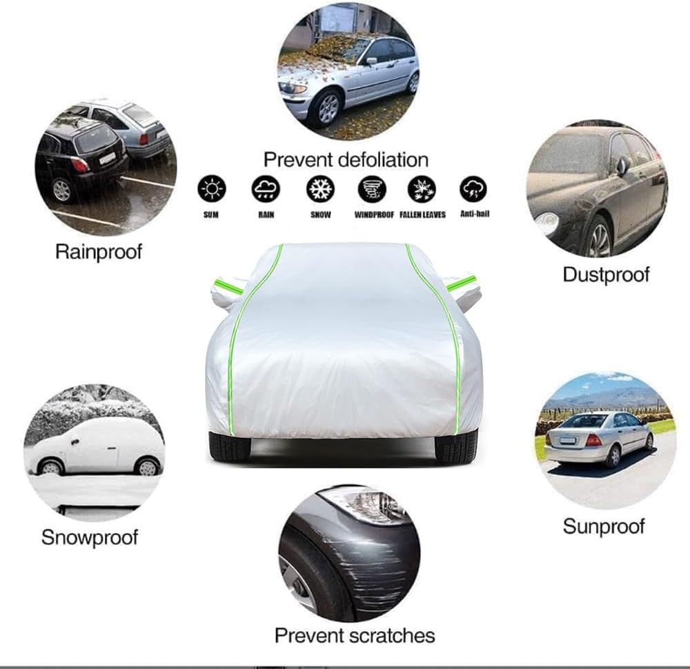 Fundas Coche Exterior Impermeable para Ford Focus Sedan, Funda Protectora para Coche sin Garaje, Alta Elasticidad, Anti-UV Resistente Al Polvo Lluvia Nieve