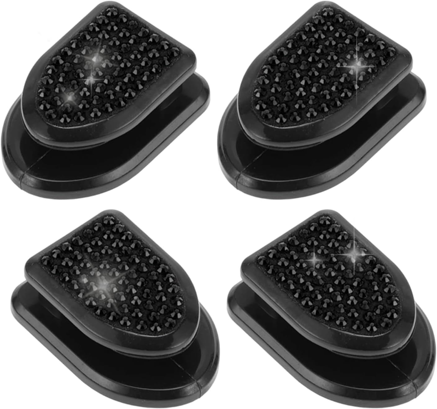 4PCS Bling Car Mini Hooks, Crystal Rhinestone Auto Backseat Hanger, Multifunctional Self-Adhesive Hanging Storage Hook, Car Hook Sticker for Key, Mask, Earphone, Charging Cable (Black)