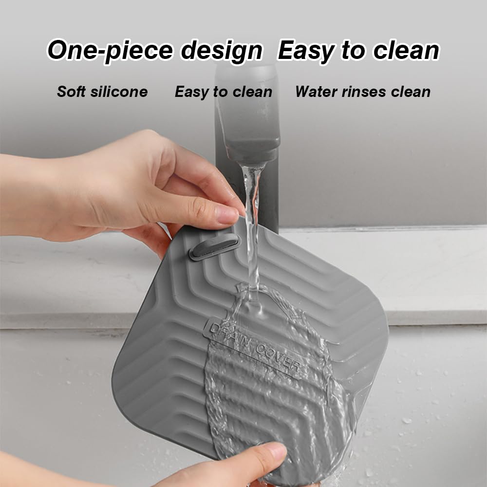 Tapa Desague Ducha Silicona Universal, Tapón Antiolor 14,5 cm, Cubierta de Desagüe Flexible para Cocina, Baño, Lavabo y Bañera